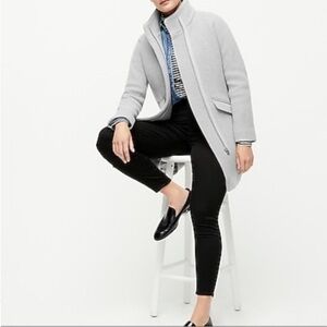 J Crew Coat Cocoon Stadium Cloth Wool in Grey